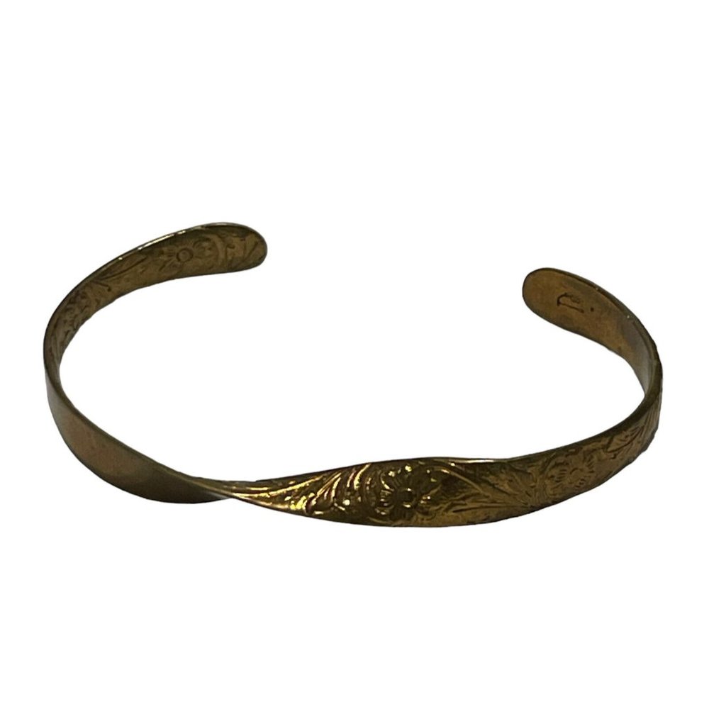 VINTAGE SAUSALITO CRAFTWORKS TWISTED COPPER BRASS BANGLE CUFF BRACELET